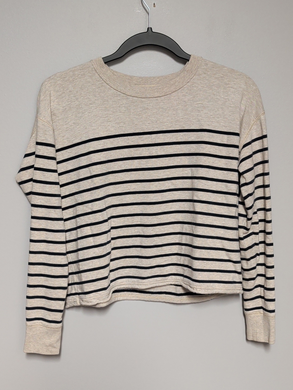 Madewell Cream & Navy Striped Long-Sleeve Tee